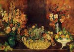 Ренуар Ваза с цветами и корзина с фруктами 1890г
